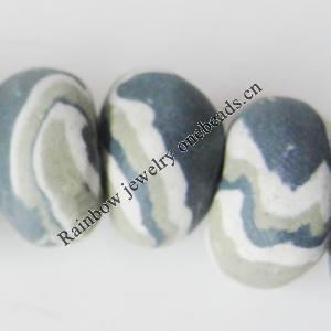 Handmade Pottery clay Beads, About:15mm Hole:4mm,Sold by PC