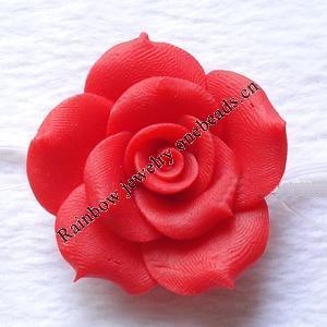 Porcelain Cabochons, No Hole Headwear & Costume Accessory, Flower Size:About 28x28x14mm, Sold By Bag