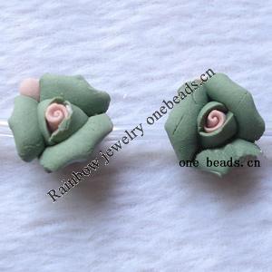 Porcelain Cabochons, No Hole Headwear & Costume Accessory, Flower Size:About 13x13x10mm, Sold By Bag
