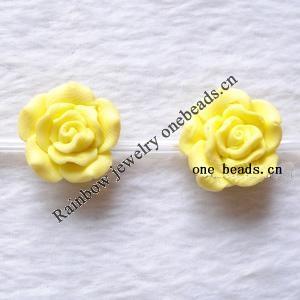 Porcelain Cabochons, No Hole Headwear & Costume Accessory, Flower Size:About 16x16x8mm, Sold By Bag