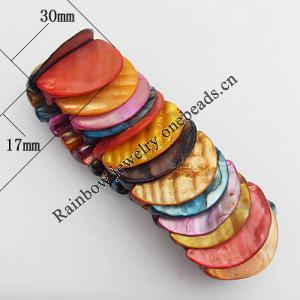 Shell Bracelets, 30x17mm Length:About 7.8 Inch, Sold by Strand