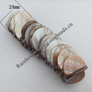 Shell Bracelets, 24mm Length:About 8.2 Inch, Sold by Strand