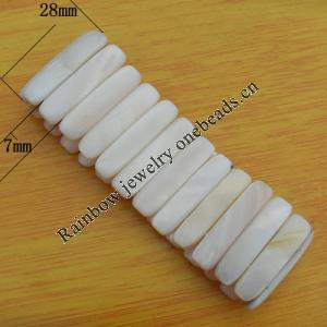 Shell Bracelets, 28x7mm Length:About 7.8 Inch, Sold by Strand