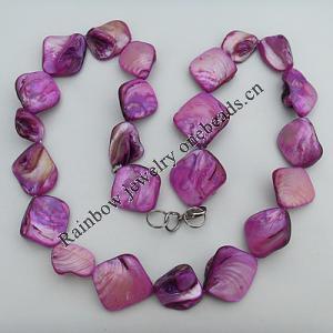 Shell Necklace, 8-18mm Length:About 17.7 Inch, Sold by Strand