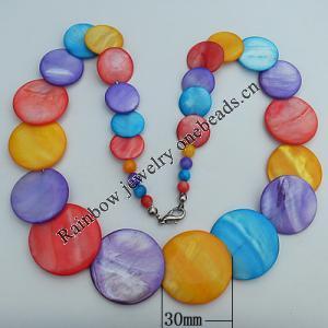 Shell Necklace, 15-30mm Length:About 17.7 Inch, Sold by Strand