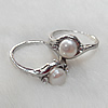 Pearl Ring with Metal Alloy, Beads Size:7mm Hole:About 18mm, Sold by Box