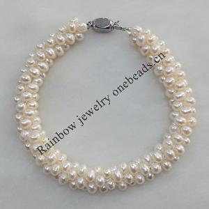Pearl Bracelet, Length:About 7.87 Inch, Sold by Strand