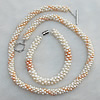 Pearl Necklace and Pearl Bracelet,Necklace Length:About 14.96 Inch Bracelet Length:About 7.87 Inch, Sold by Set