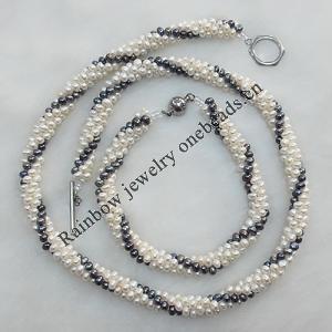 Pearl Necklace and Pearl Bracelet,Necklace Length:About 14.96 Inch Bracelet Length:About 7.87 Inch, Sold by Set