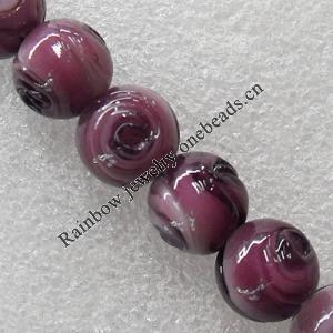 Lampwork Beads, Round 14mm Hole:About 1.5mm, Sold by PC