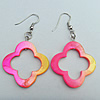 Shell Earring, Flower 34x56mm, Sold by pair