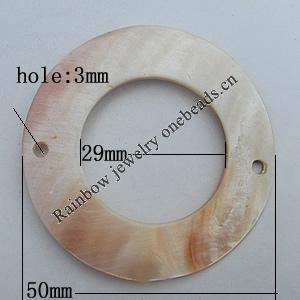 Shell pendant, Donut Outside Diameter:50mm, Inside Diameter:29mm Hole:3mm Sold by PC 