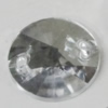 Taiwan Acrylic Cabochons with 2 Holes, Faceted Flat Round 11mm in diameter, Hole:About 1mm, Sold by Bag 