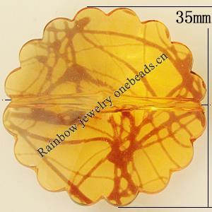 Transparent Acrylic Bead, Flower 35mm Hole:1mm, Sold by Bag 
