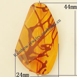 Transparent Acrylic Bead, Nugget 24x44mm Hole:2mm, Sold by Bag 