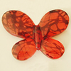 Transparent Acrylic Bead, Butterfly 45x35mm Hole:2mm, Sold by Bag 