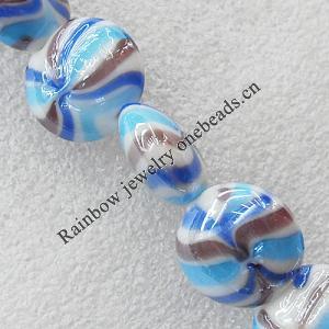 Lampwork Beads, Flat Round 20mm Hole:About 1.5mm, Sold by PC