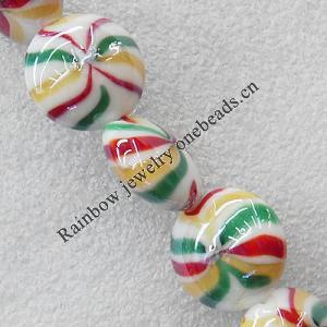 Lampwork Beads, Flat Round 20mm Hole:About 1.5mm, Sold by PC