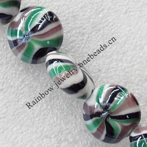 Lampwork Beads, Flat Round 20mm Hole:About 1.5mm, Sold by PC