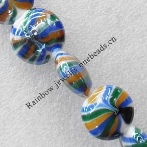 Lampwork Beads, Flat Round 28mm Hole:About 2mm, Sold by PC