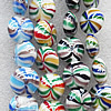 Lampwork Beads, Mix Color Flat Round 20mm Hole:About 1.5mm, Sold by Group