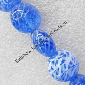 Lampwork Beads, Flat Round 18mm Hole:About 1.5mm, Sold by PC