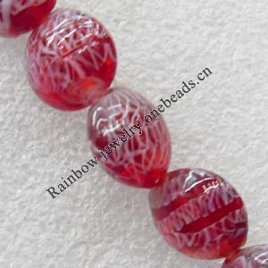 Lampwork Beads, Flat Round 16mm Hole:About 1.5mm, Sold by PC