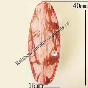 Transparent Acrylic Bead, Oval 15x40mm Hole:2mm, Sold by Bag 