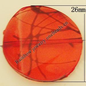 Transparent Acrylic Bead, Flat Round 26mm Hole:1mm, Sold by Bag 