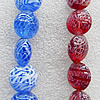 Lampwork Beads, Mix Color Flat Round 18mm Hole:About 2mm, Sold by Group