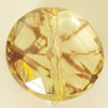Transparent Acrylic Bead, Faceted Flat Round 18mm Hole:1mm, Sold by Bag 