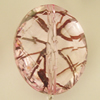 Transparent Acrylic Bead, Faceted Flat Oval 24x30mm Hole:1.5mm, Sold by Bag 