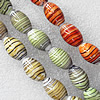 Lampwork Beads, Mix Color Oval 11x16mm Hole:About 1.5mm, Sold by Group