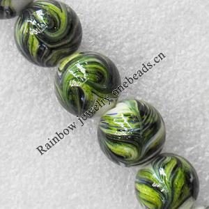 Lampwork Beads, Round 14mm Hole:About 1.5mm, Sold by PC