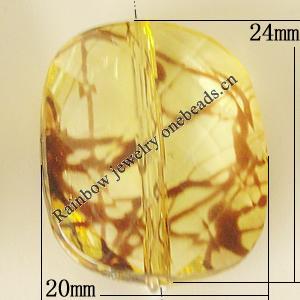 Transparent Acrylic Bead, 24x20mm Hole:1mm, Sold by Bag 