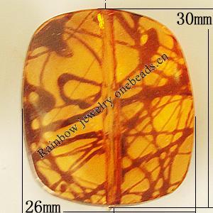 Transparent Acrylic Bead, 26x30mm Hole:1.5mm, Sold by Bag 