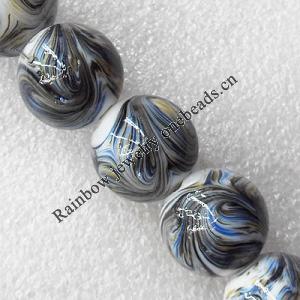 Lampwork Beads, Round 16mm Hole:About 1.5mm, Sold by PC