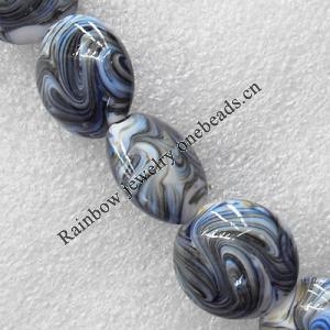 Lampwork Beads, Flat Round 16mm Hole:About 1.5mm, Sold by PC