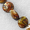 Lampwork Beads, Flat Round 16mm Hole:About 1.5mm, Sold by PC