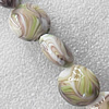 Lampwork Beads, Flat Round 16mm Hole:About 1.5mm, Sold by PC