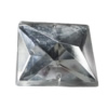 Taiwan Acrylic Cabochons with 2 Holes, Faceted Square 16x16mm, Hole:About 1mm, Sold by Bag 