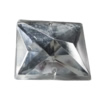 Taiwan Acrylic Cabochons with 2 Holes, Faceted Square 14x14mm, Hole:About 1mm, Sold by Bag 