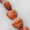 Lampwork Beads, Heart 15mm Hole:About 1.5mm, Sold by PC