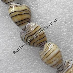 Lampwork Beads, Heart 15mm Hole:About 1.5mm, Sold by PC