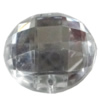 Taiwan Acrylic Cabochons with 2 Holes, Faceted Flat Round 12mm in diameter, Hole:About 1mm, Sold by Bag 