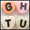 Acrylic Alphabet(Letter) Beads, Heart Shape, 8x8x4mm, Mix Letters, Sold per pkg of 3000