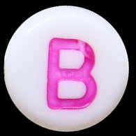 Acrylic Alphabet(Letter) Beads, Flat Round, 7x4mm double-sided alphabet, Sold per pkg of 3600