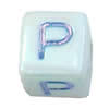 Acrylic Alphabet(Letter) Beads, Plated AB color, Cube, 10x10x10mm, Mix Letters, Sold per pkg of 550
