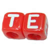 Acrylic Alphabet(Letter) Beads, Cube, 6x6x6mm, Mix Letters, Sold per pkg of 2100