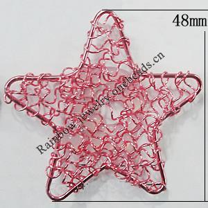 Iron Thread Component Handmade Lead-free, Star 48mm, Sold by Bag